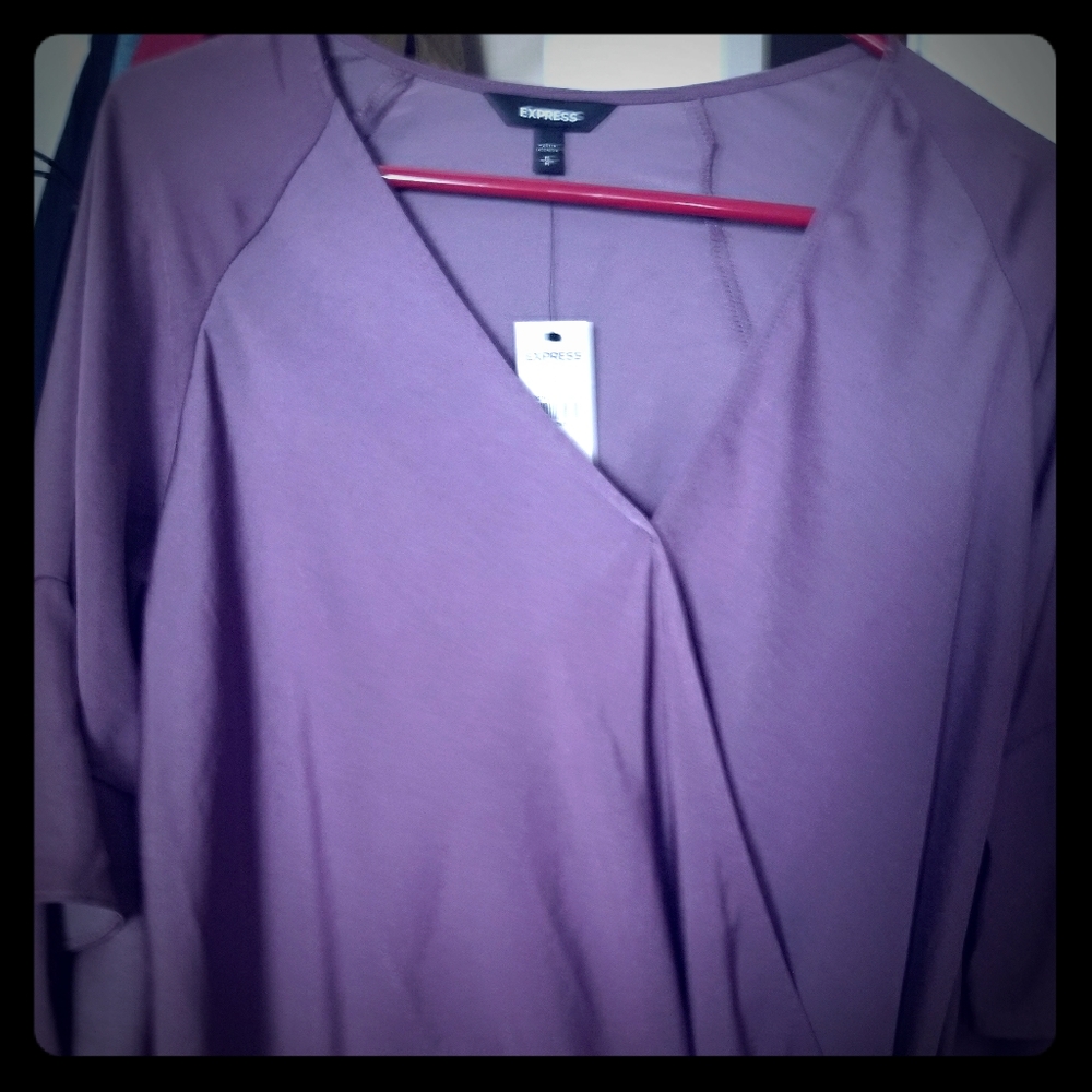 Express purple sexy v neck top